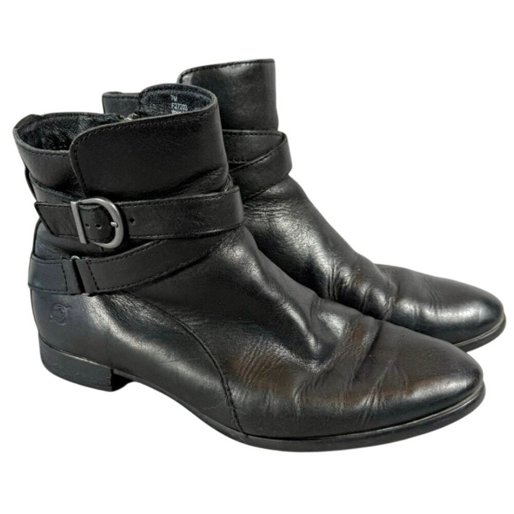 Born Ankle Boots Womens Size 7M Black Leather Shoes